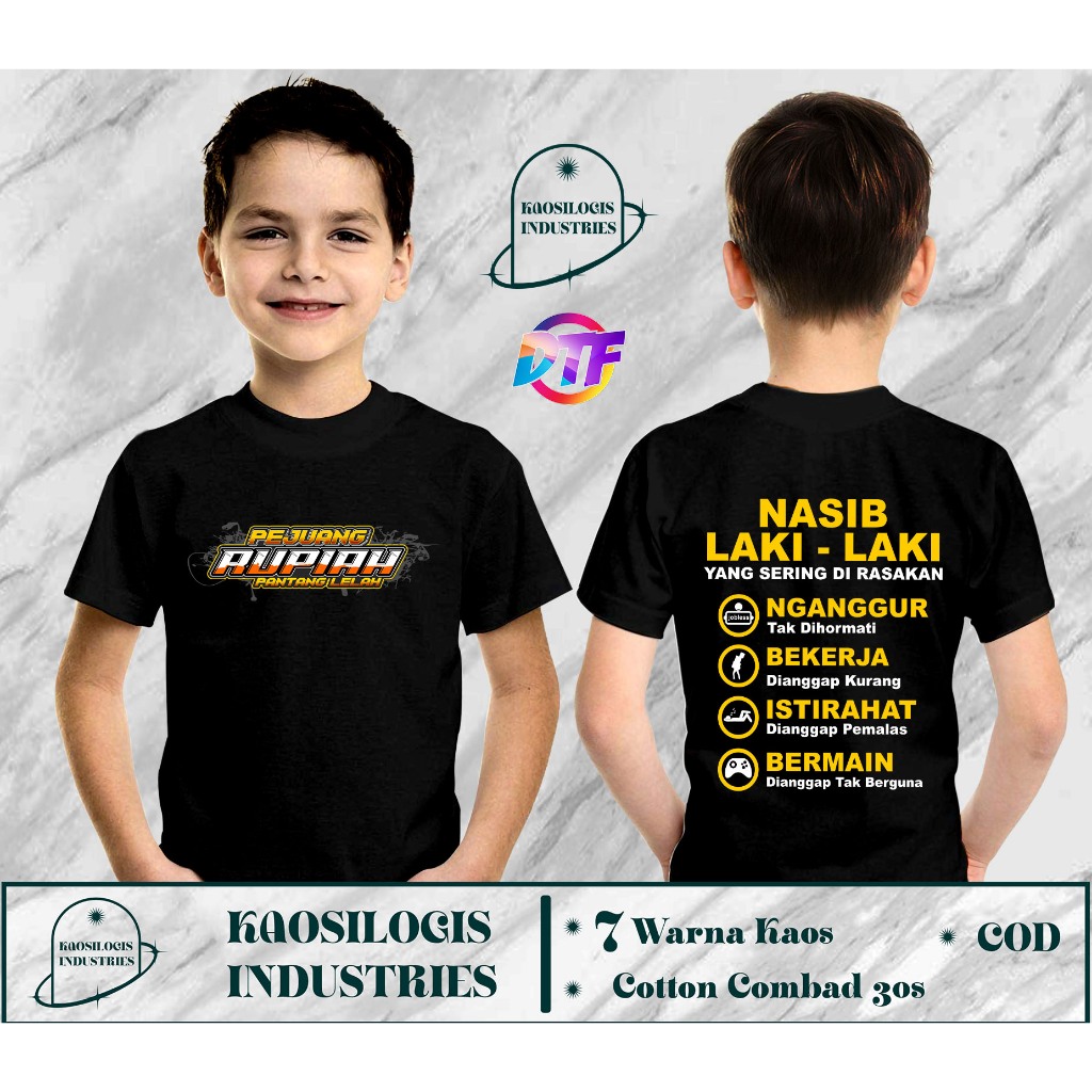 Rupiah Fighter Kids T-Shirt for Boys Who Are Often Feeling - Kaosilogis
