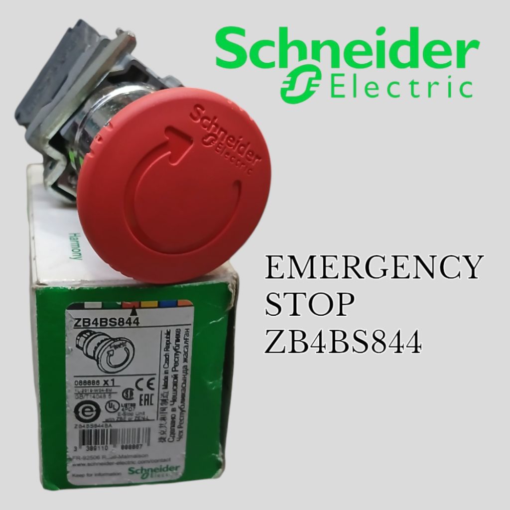 แบบหยุดฉุกเฉิน ZB4BS844 22mm ยี่ห้อ Schneider