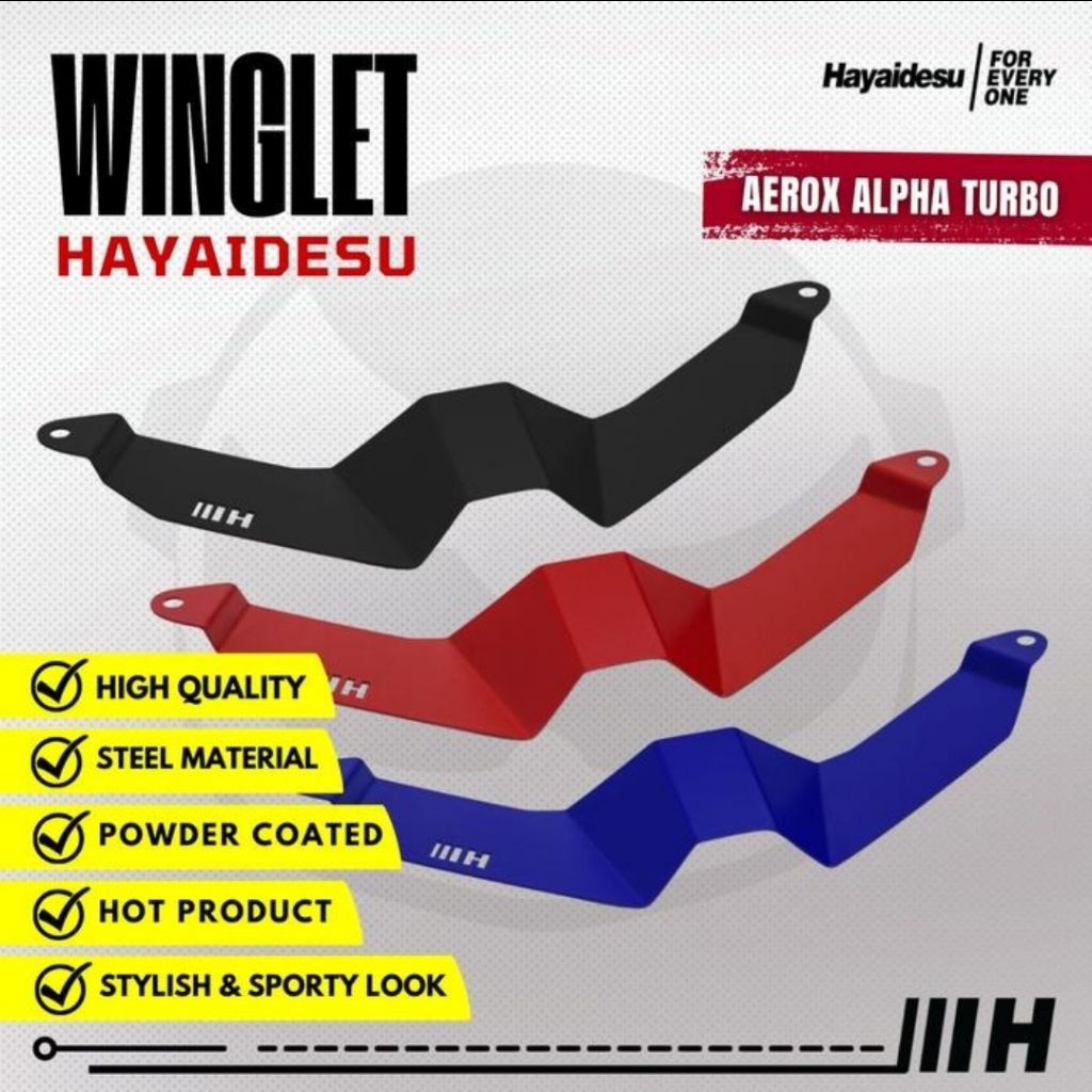 Hayudesu WINGLET ตัวล่าง AEROX ALPHA ( Turbo / Standard / CyberCity 2025 Type)