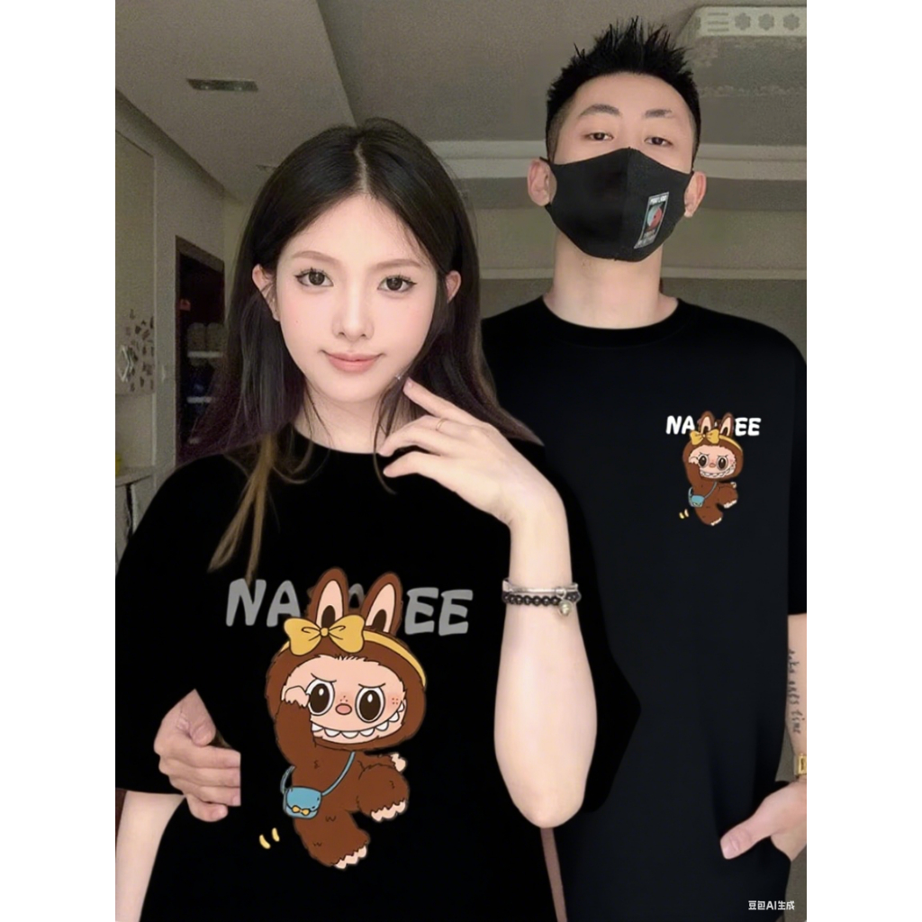 SSME.FASHION TSHIRT FASHION COUPLE รุ่น LABUBU TX98 ผู้หญิง/ผู้ชาย OVERSIZE LOOSE UNISEX TSHIRT ผ้าฝ