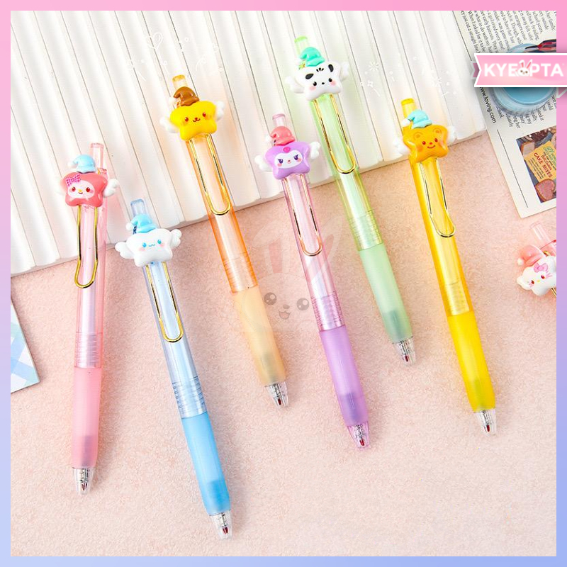 KYEOPTA ปากกาหมึกสีดําลายตัวละครดาวสีสันสดใสสไตล์เกาหลีน่ารักนําเข้า PSK008