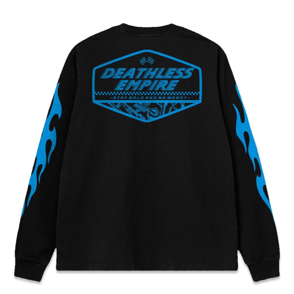 เสื้อยืด DEATHLESS LONG-SLEEVED | บลูเปลวไฟ | LS MOTOR SERIES