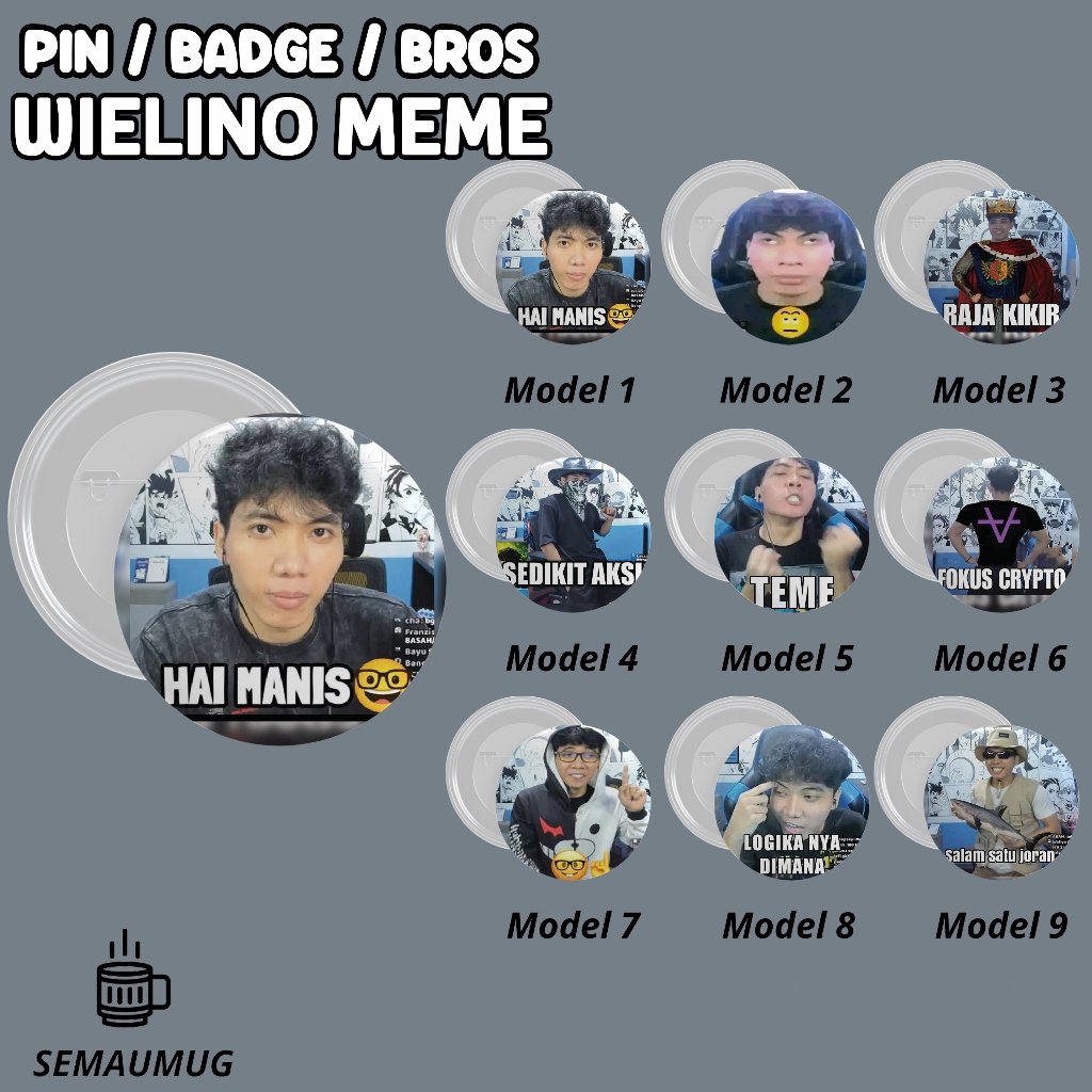 WIELINO MEME PIN STICKER ของขวัญรอบ BADGE บรูช น่ารัก MEME CUSTOM PRINT SAEMUUG