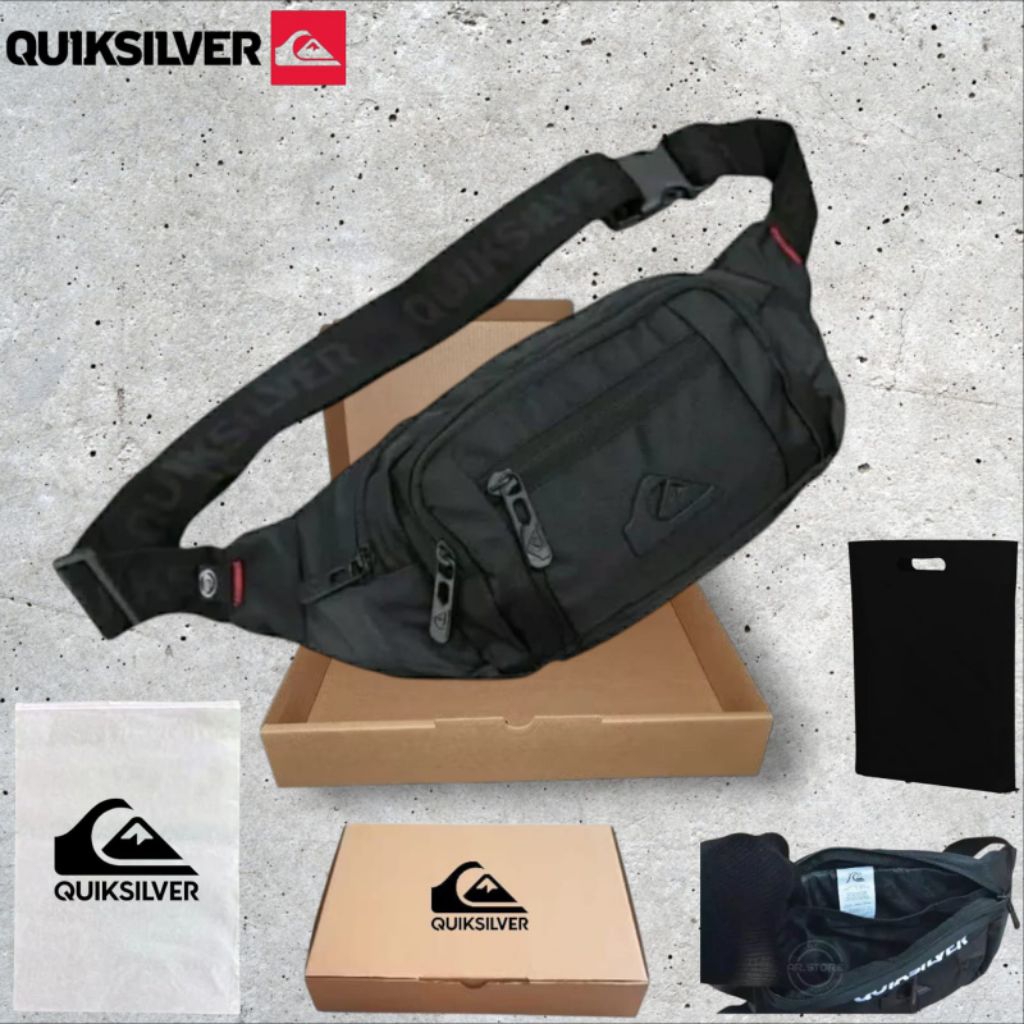 QUICKSILVER BAG QUICKSILVER SLING BAG QUICKSILVER WAISTBAG QUIKSILVER SUPER PREMIUM IRON LOGO WAIST BAG