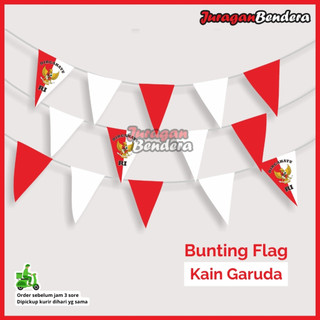 Bunting Flag Garuda Kain | Bendera Segitiga Hiasan Dekorasi 17 Agustusan Pernak Pernik