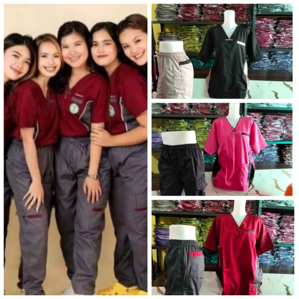 TRIMEDIS Scrubs / เสื้อ OK / เสื้อ OK แขนสั้น ชุดกางเกงคาร์โก้สปอร์ต 2025 สําหรับผู้ชายและผู้หญิง
