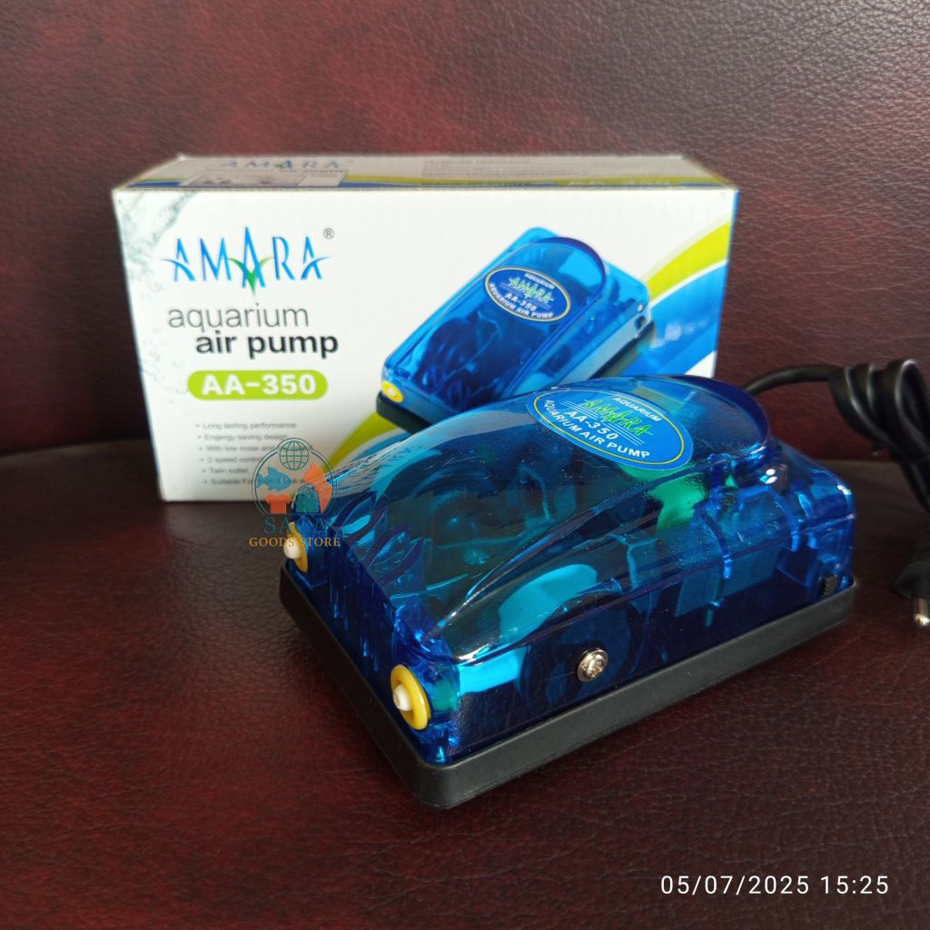 MESIN Airpump Aerator เครื่องปั๊มออกซิเจนอากาศสําหรับตู้ปลา hydroponic 2 หลุม AMARA AM-06A / Q3 / AA