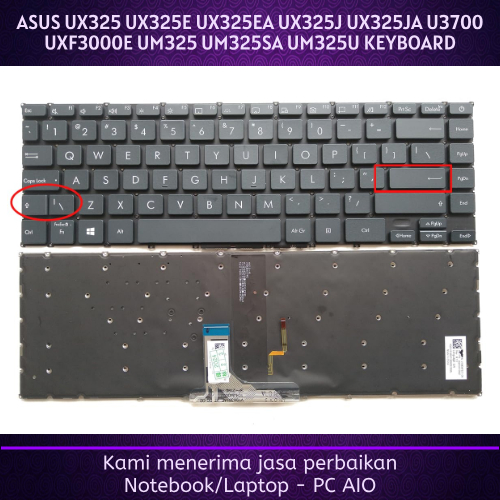 ASUS Zenbook 13 UX325 UX325E UX325EA UX325J UX325JA U3700 UXF3000E UM325 UM325SA UM325UAZ พร้อมคีย์บ