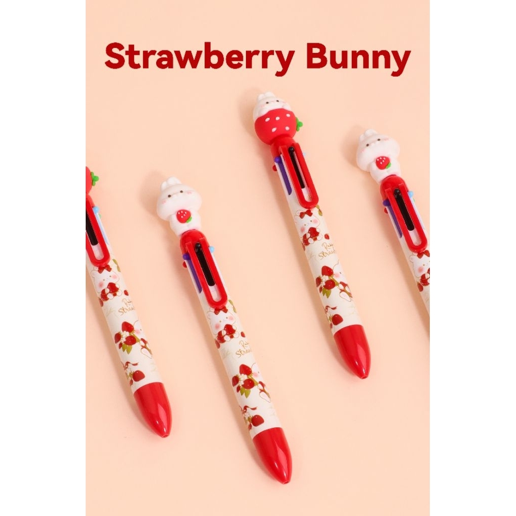 Sparrow 7044 Strawberry bunny color 6-color Ball Pen