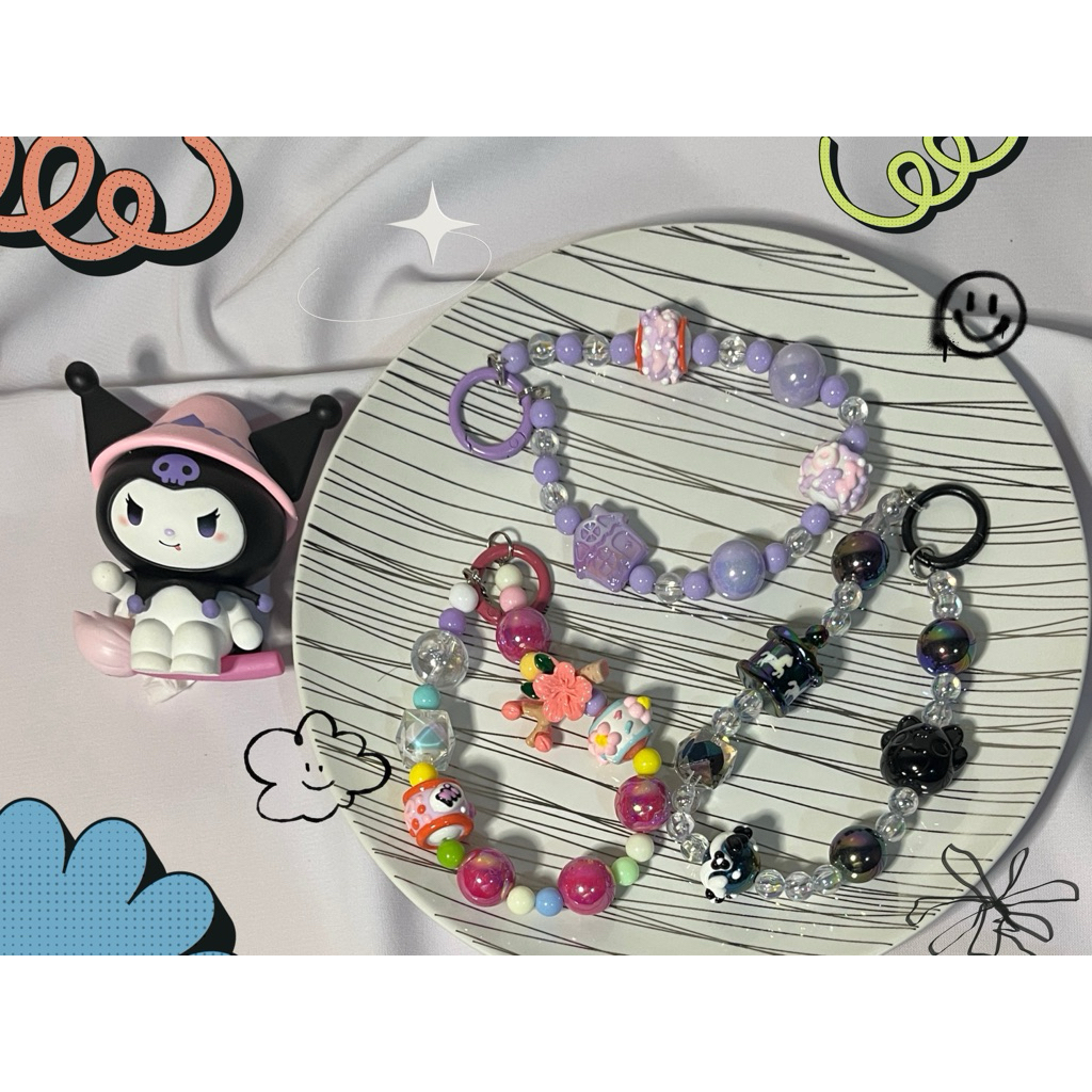 GANTUNGAN PHONE STRAP BEADS CARM BAG CHARM BAG พวงกุญแจ