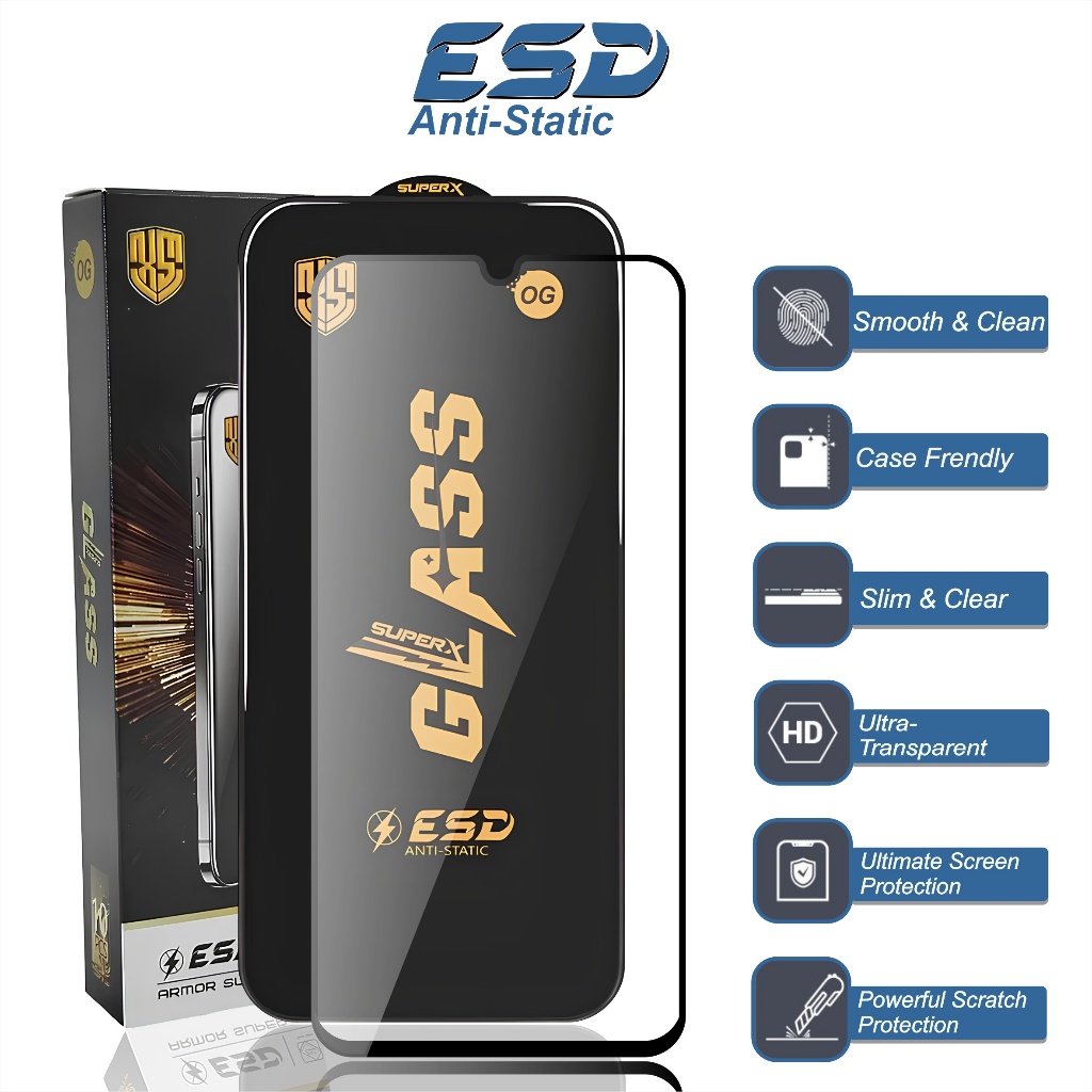 กระจกนิรภัย Vivo Y22 / Vivo Y22s Screen Guard Protector List Black Premium Handphone