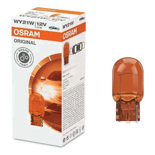Osram T20 12V 21W หลอดไฟไฟเลี้ยว 1 ขา Amber สีเหลือง WY21W 12V 21W 7504