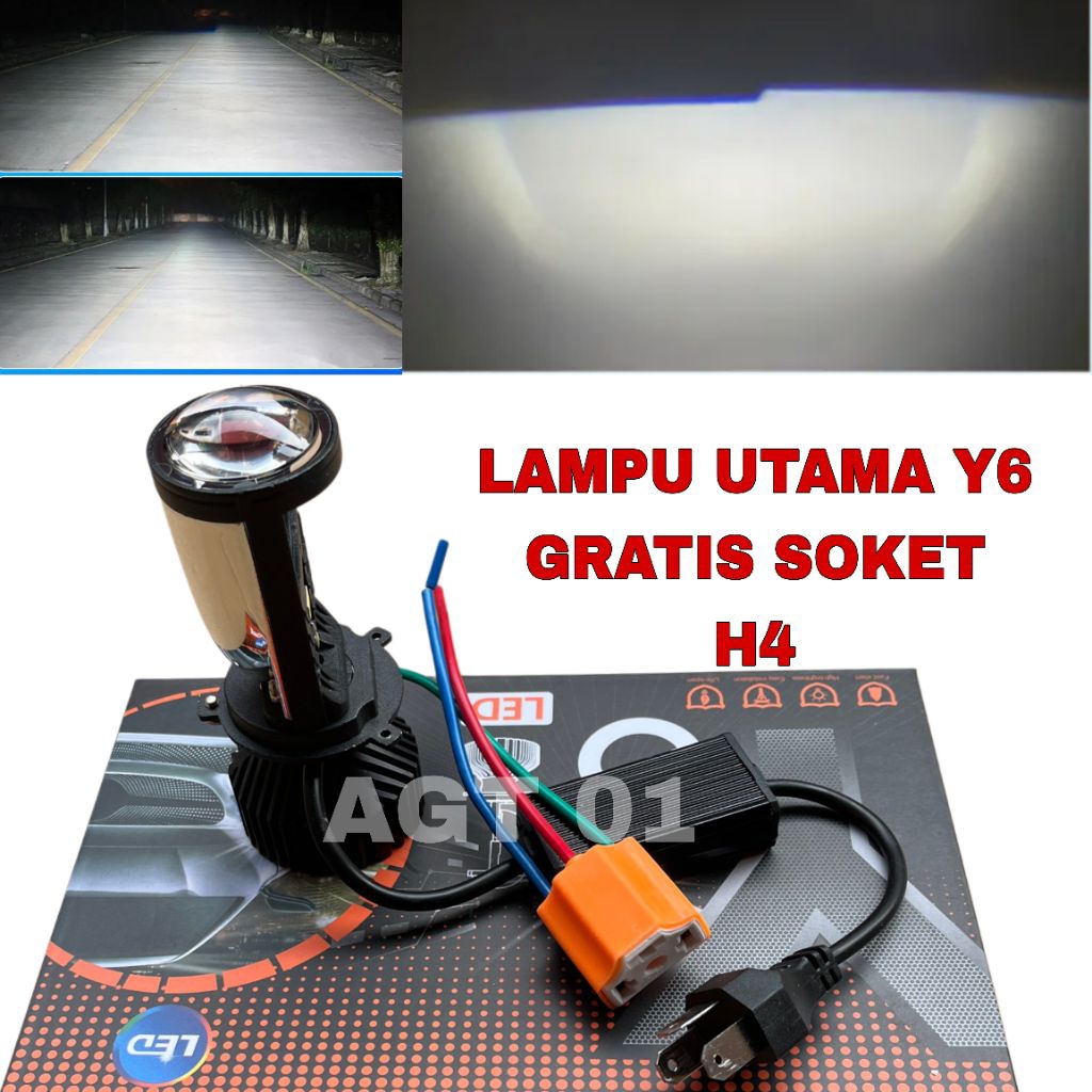 ซ็อกเก็ตไฟหัว H4 Y6 PREMIUM SUPER BRIGHT ฟรี H4 ซ็อกเก็ต / Y6 HEAD LIGHT PROJCTOR SOCKET H4 LED SUPE