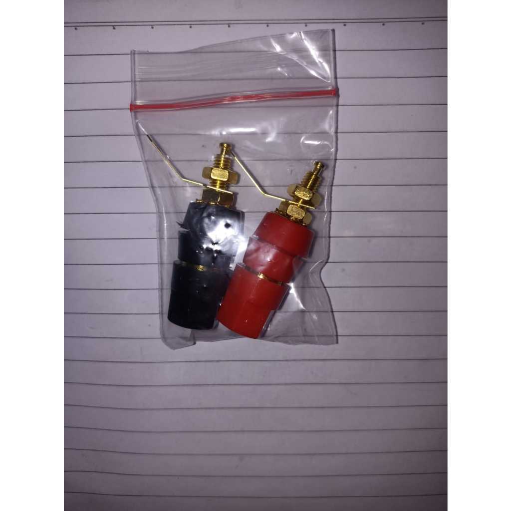 MERAH Binding Post / Biding POST สีแดงและสีดําทองชุดหนึ่ง