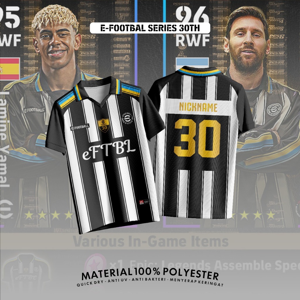 Jersey Top/ชุดฟุตบอล eFTBL SERIES 30th SUPPORTER ฟรีชื่อ set & Back Number