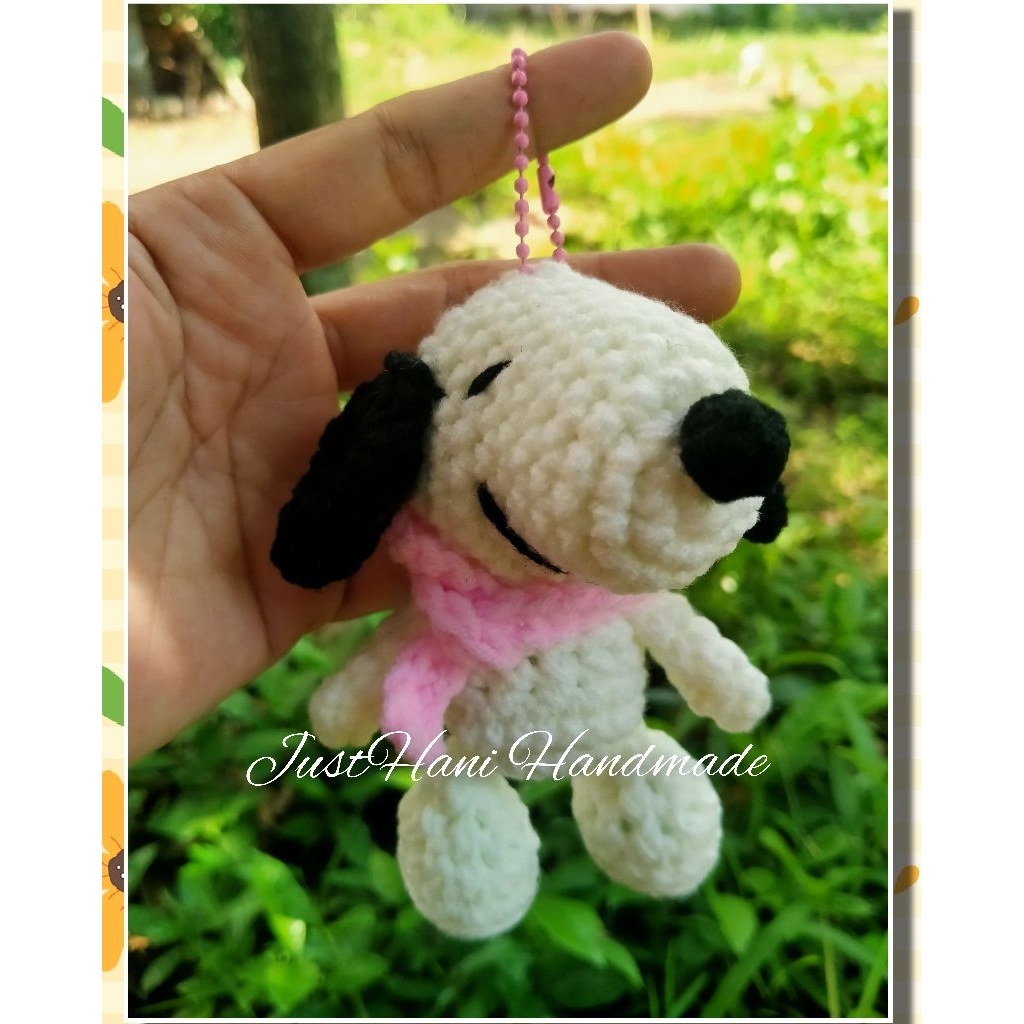 GANTUNGAN Amigrumi Snoopy ถัก Snoopy พวงกุญแจ Snoopy