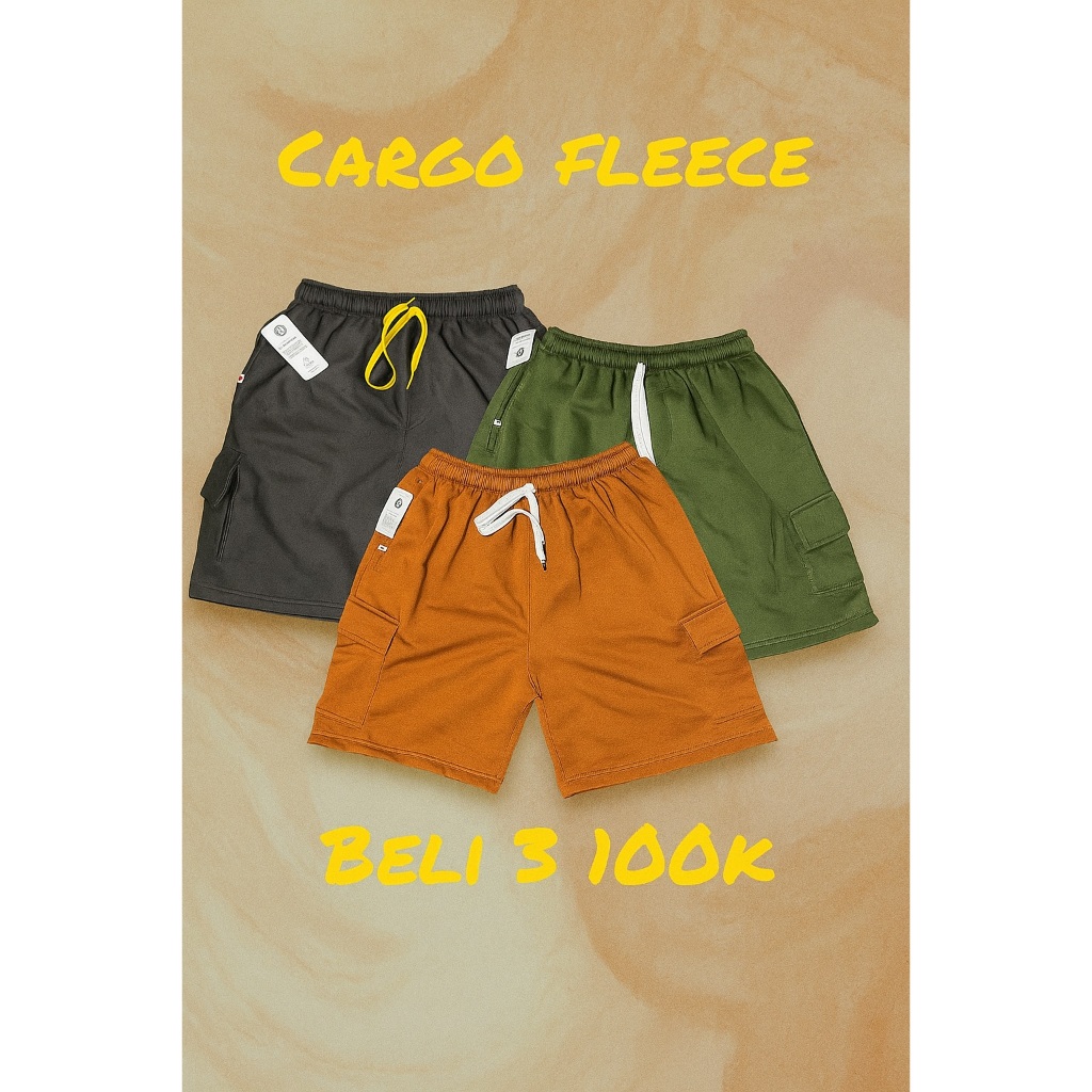 SAVING PACKAGE BUY 3 100K/Mens Matt Soft Fleece Cargo Shorts/กางเกงขาสั้นคาร์โก้สําหรับทุกเพศ