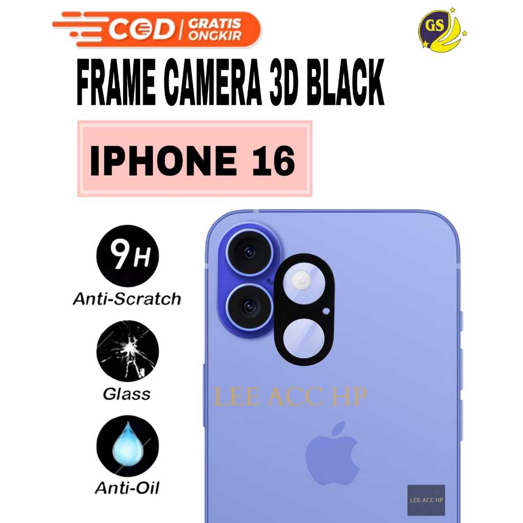 กล้อง FRAME 3D BLACK IPHONE 14 / IP 14 + PLUS / IP 14 PROMAX / IP 15 PROMAX / IP 16 / IP 16E / IP 16