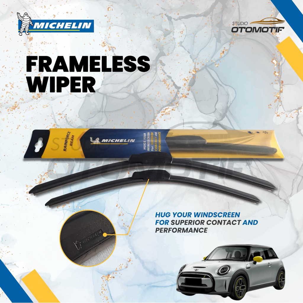 Michelin Frameless Beam Wiper Mini Electric EV 3 ประตู S 2023 18-18 M77 กระจกกระจกยาง Wiper