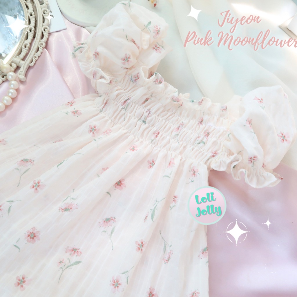 Pink Moonflower Jiyeon Baby Dress Flower Dress 0 - 3 ปี