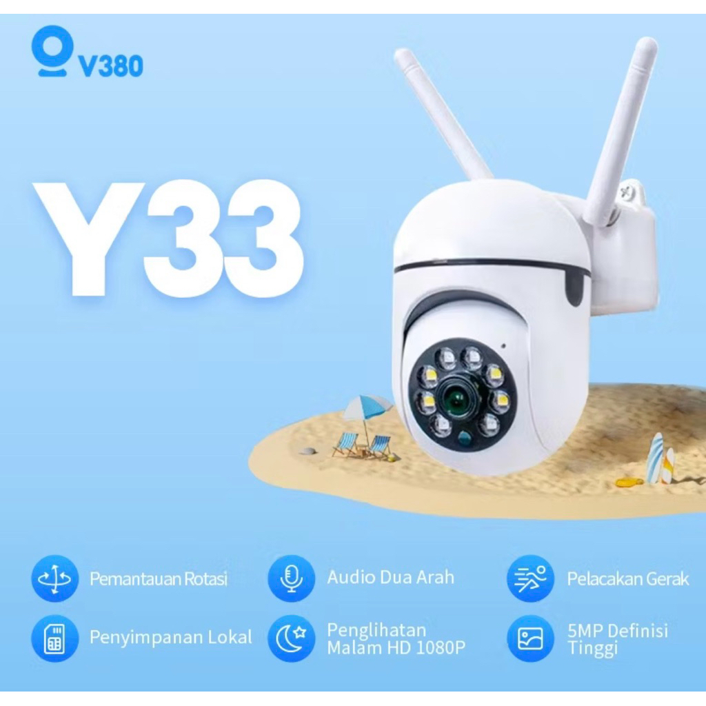 กล้องวงจรปิดโคมไฟบ้าน V380 PRO Y33 PTZ กล้องวงจรปิดกลางแจ้งการติดตามมนุษย์ HD Night Vision กล้องไร้ส