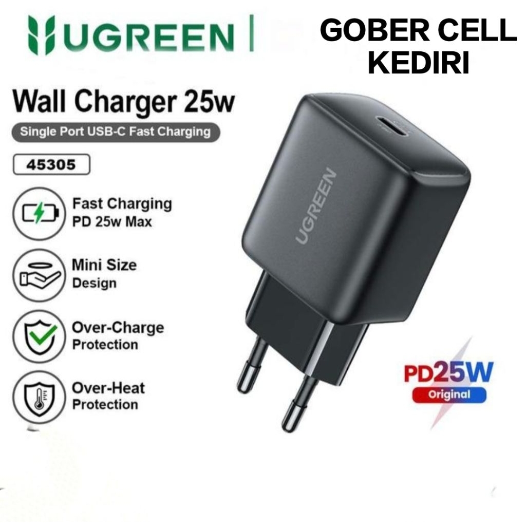 UGREEN หัวชาร์จอะแดปเตอร์ Type C 25W PD ntype C ชาร์จเร็วสุด PPS PD, UGREEN 45305
