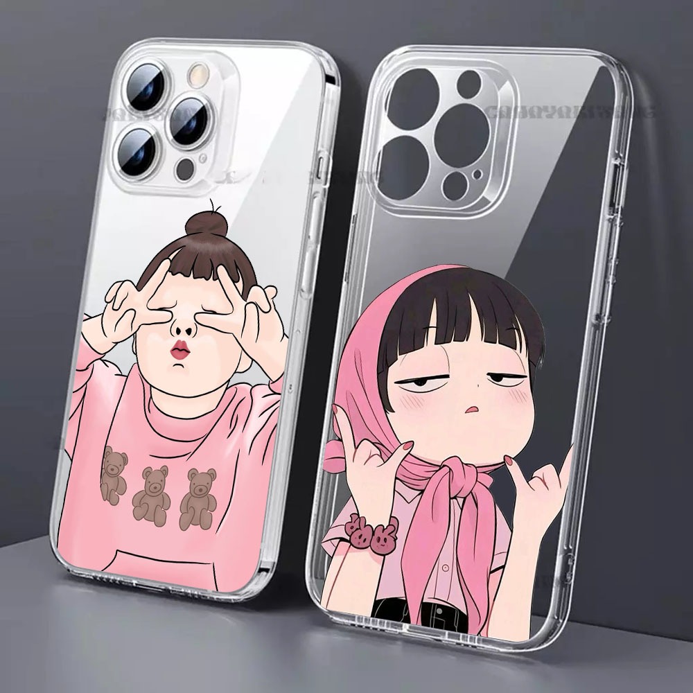 ALL TYPE CLEAR GIRL MOTIF CASE สําหรับ VIVO V27 5G V23 5G V23E V20 V29/S17 Y81 V20 SE Y53 2017 Y33S/