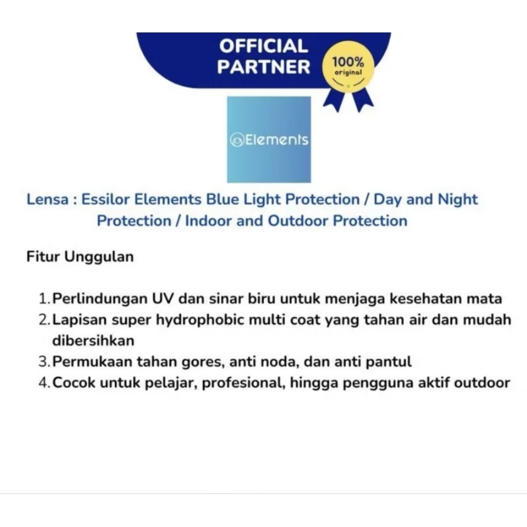 Mollucas Manawa Blush dan Essilor Element Day n Night 1.56 plano/normal