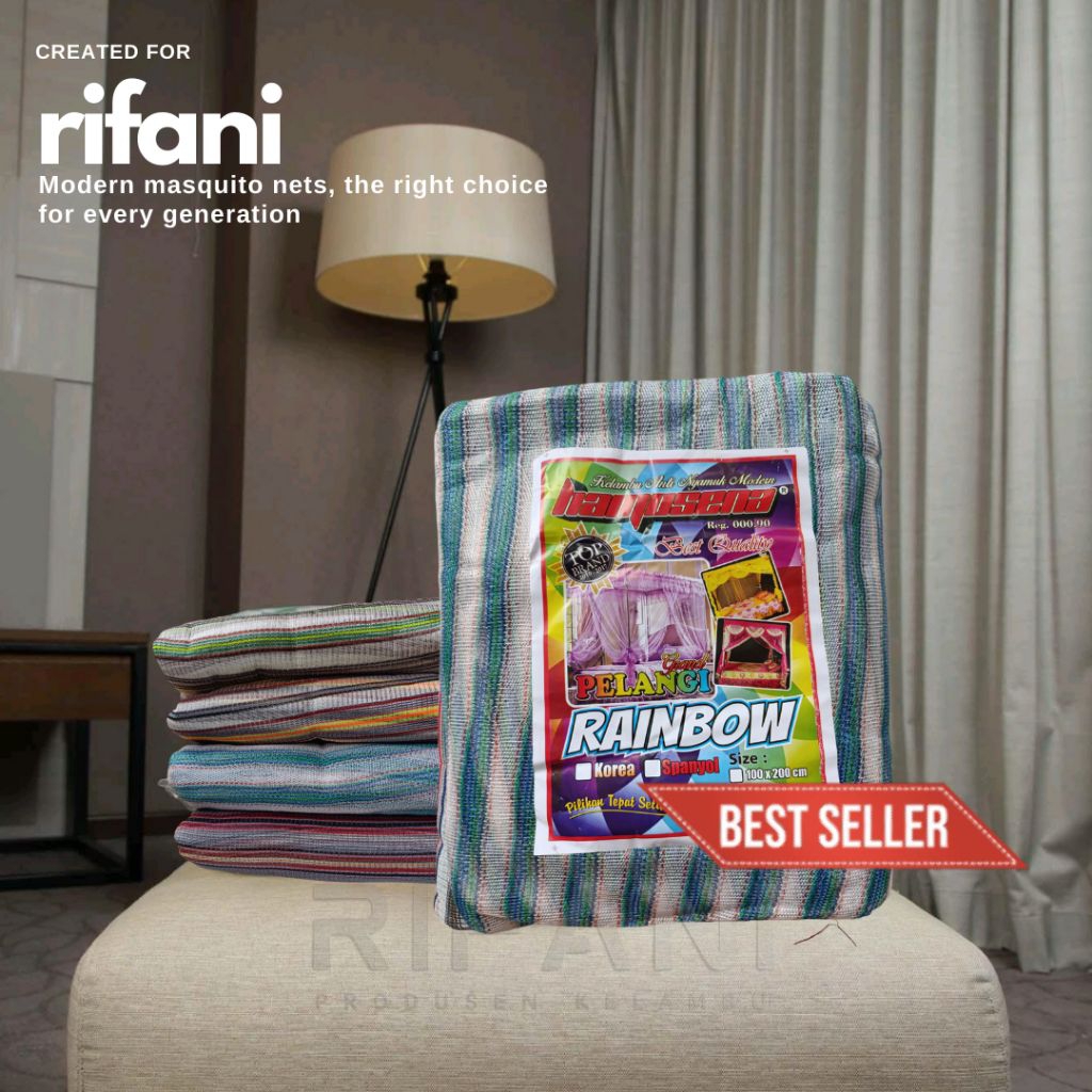 มุ้งกันยุง SB Rainbow หนาพิเศษพร้อม Uk Stripe Motif 180200