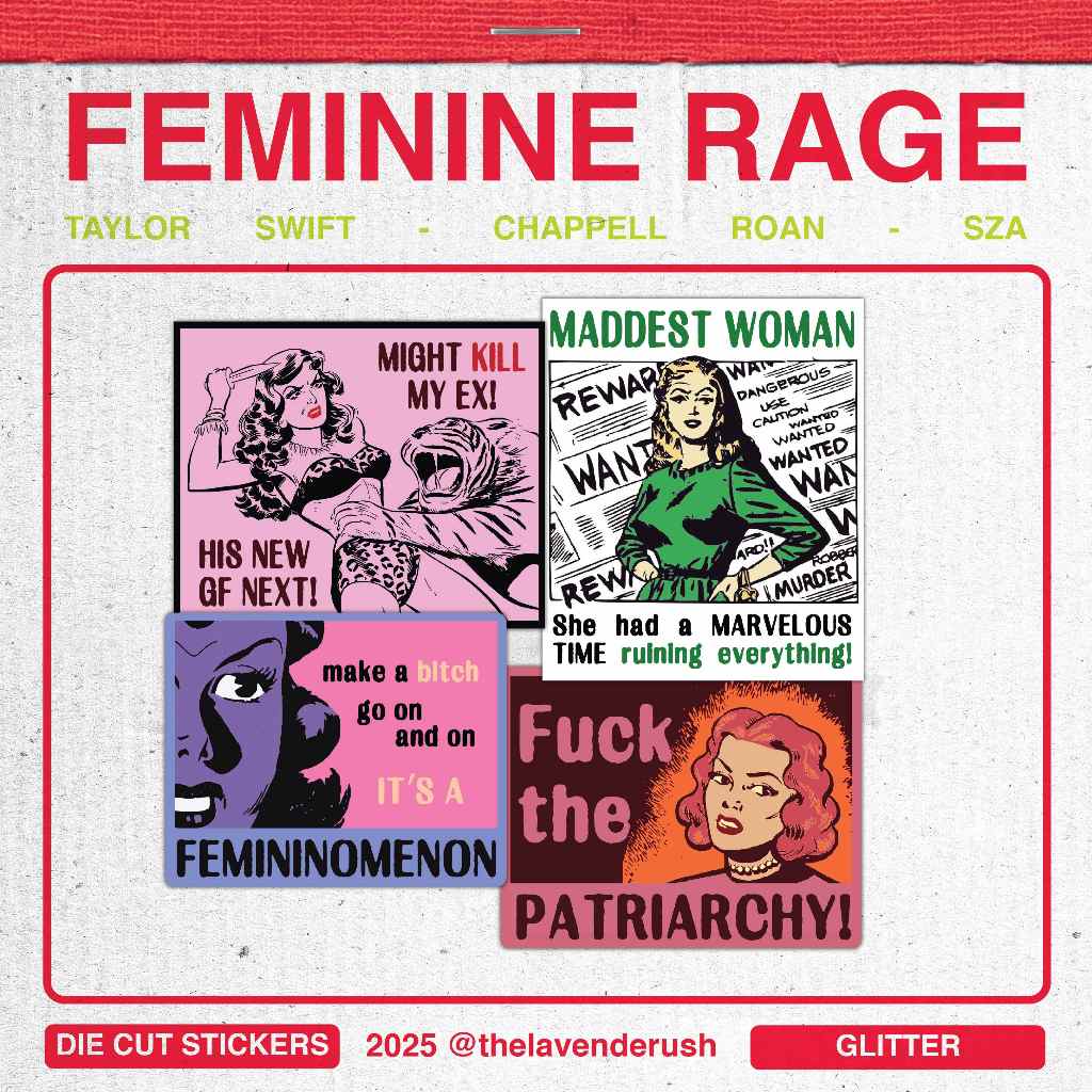 [tldr] Taylor Swift - Chappell Roan - SZA - สติ๊กเกอร์ FEMININE RAGE | สติ๊กเกอร์เพลงแล็ปท็อปสุนทรีย