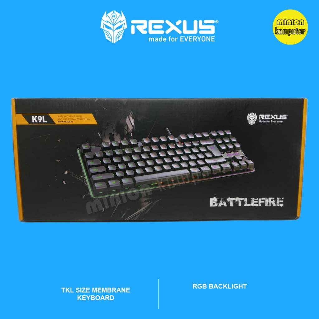 Rexus Battlefire K9L TKL Membrane Gaming Keyboard พร้อมไฟแบ็คไลท์ LED RGB