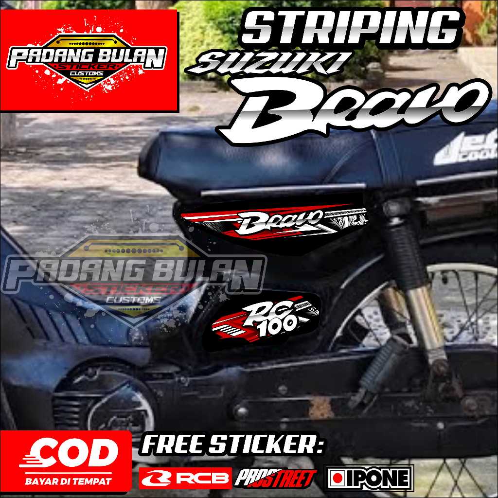 SUZUKI RC 100 BRAVO VARIATION STRIPING / SUZUKI RC 100 BRAVO BATIK MOTIF สติ๊กเกอร์ LIST