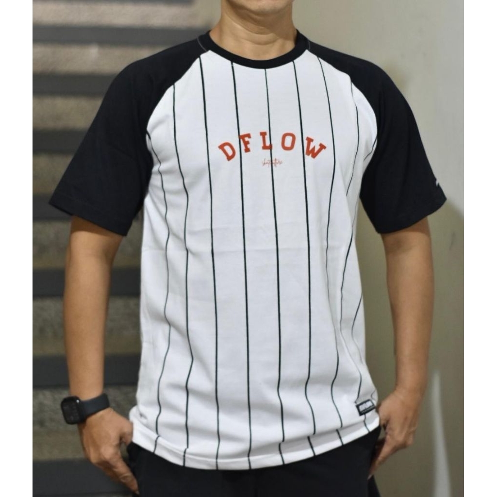 เสื้อยืดเบสบอล Distro Dflow สําหรับผู้ชาย เท่ หนา สบาย