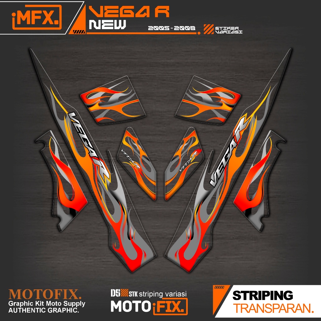 UV TRANSPARENT STRIPING VEGA R ใหม่ MOTIF IP17 สติ๊กเกอร์ YAMAHA VEGA R SIRIUS 2005-2008 สติ๊กเกอร์ใ
