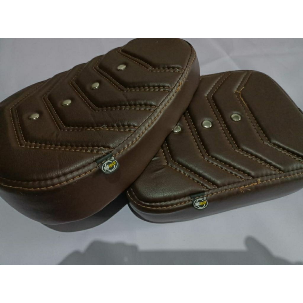 POSPORT SEAT C70 CMK MOTORCYCLE FRONT BACK MBITECH LEATHER BROWN THICK นูน
