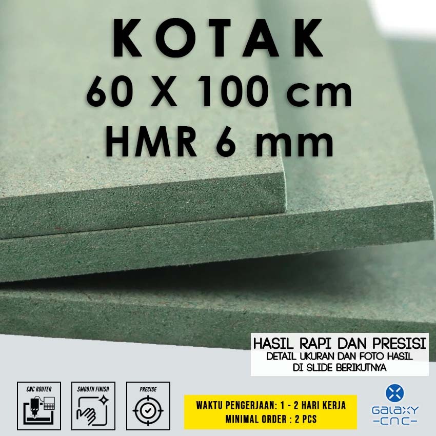 กล่อง HIJAU 60 x 100 ซม. - 6 มม. HMR - บอร์ด HMR / บอร์ด MDF สีเขียว