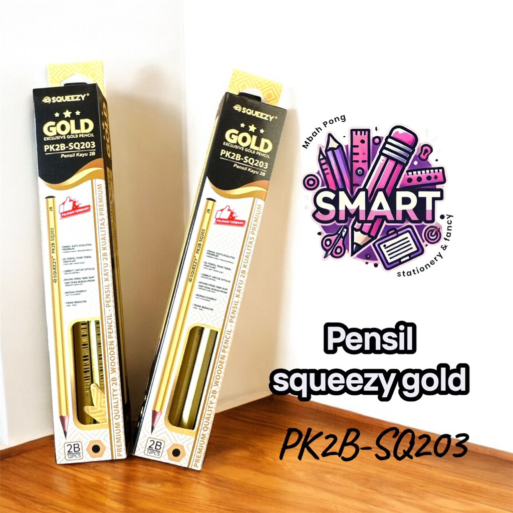 SQUEEZY GOLD PENCIL PK2B-SQ203 2B | 1 แพ็ค