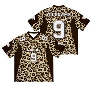 LEOPHARD CULTURE BROWN WHITE STREETWEAR JERSEY