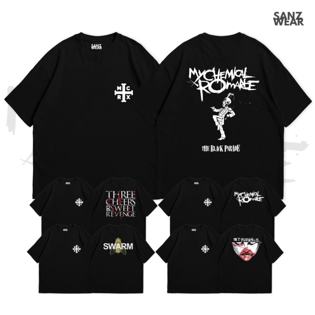 เสื้อยืด SANZ MY CHEMICAL ROMANCE | เสื้อยืดพรีเมี่ยม | ขนาดใหญ่เกินไปสีดํา | หวีคอตตอนพรีเมี่ยม 24s