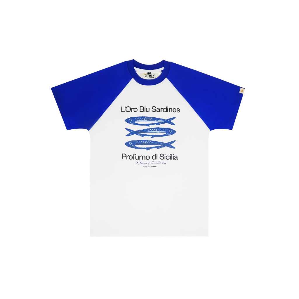 เสื้อยืด Refrez Kaos Loro blu sardines Raglan