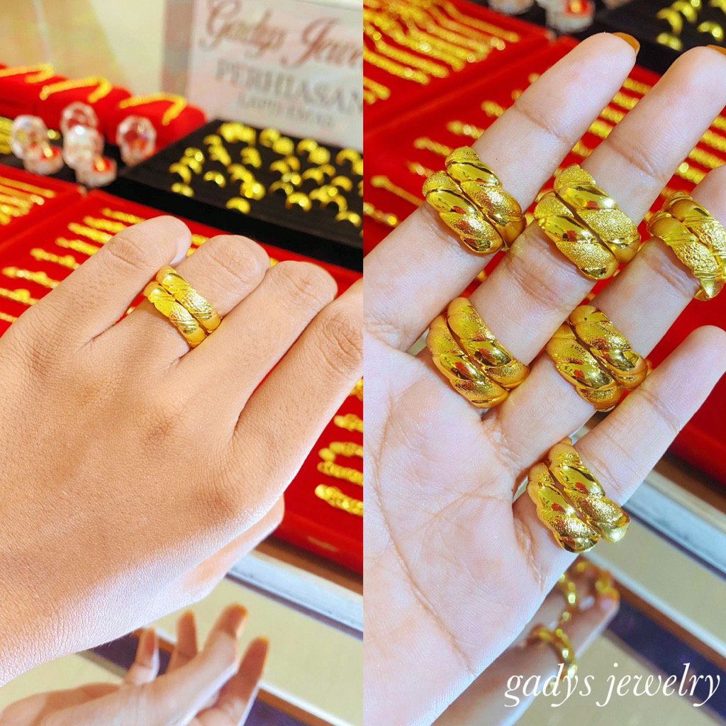 REPLIKA 24krt Gold Plated siliasih Ring Crum Light Gold 8 กรัม Premium Gold Replica แหวนผู้หญิง