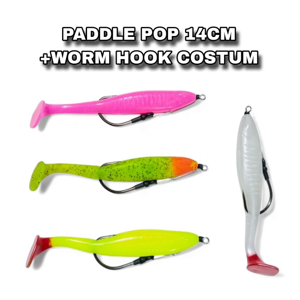 14 ซม. POP PADDLE BAIT & COSTUME WORM HOOK