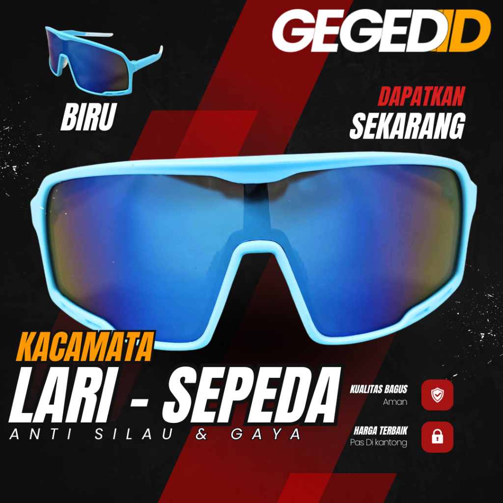 Gegedid - Running Jogging Trekking Glasses - Mercury Lens Cycling Glasses Protective Glasses Outdoor