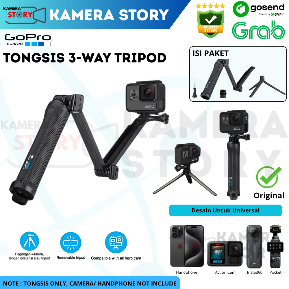 GOPRO 3 Way Grip Arm Monopod ขาตั้งกล้องแหนบติด Gopro - 3 WAY ORIGINAL 100%