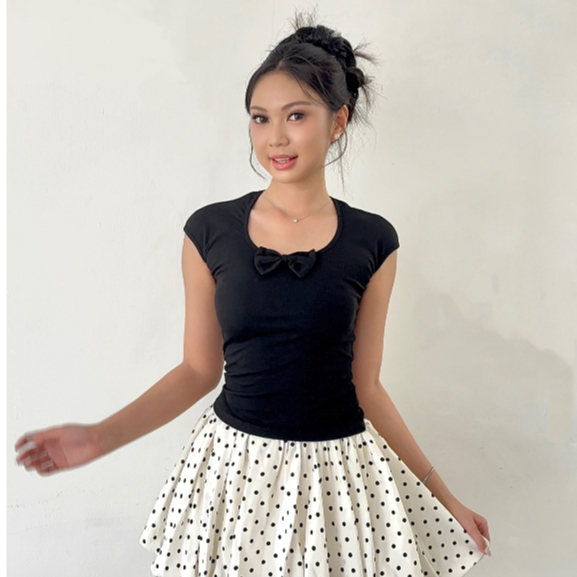 OWELA Candy Top // Casual Womens Ribbon Top // Bow Top // Coquette Top