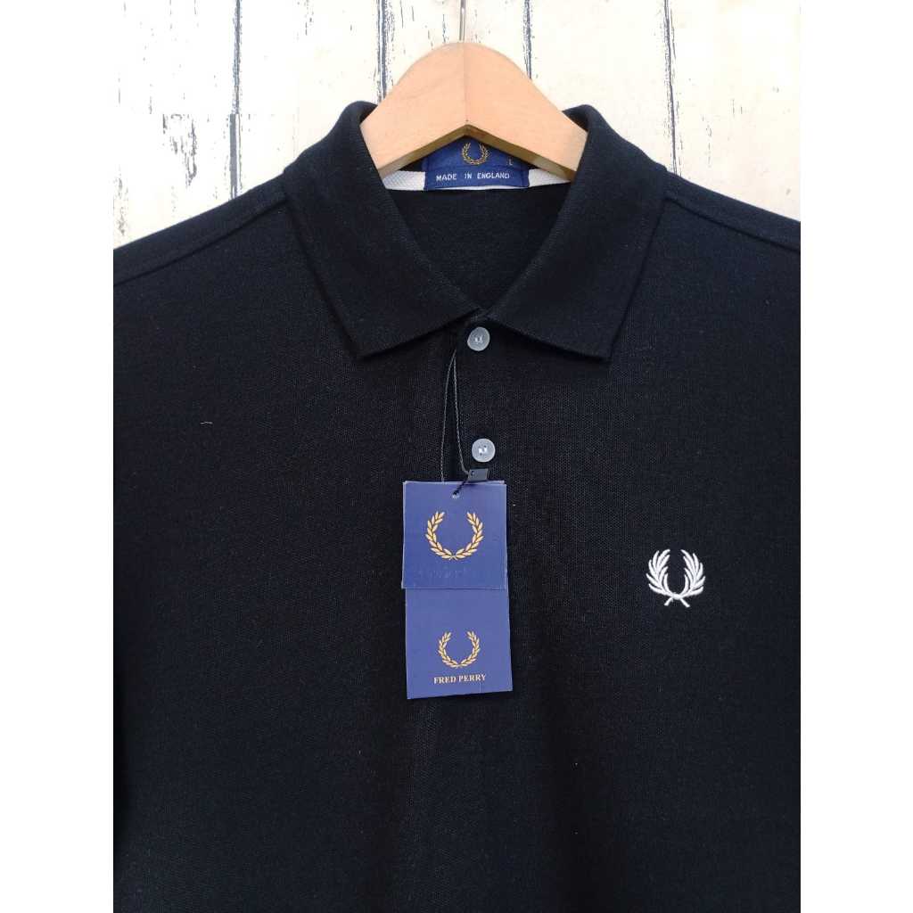 Fren perry เสื้อยืดคอปกผ้าฝ้ายสีดําพรีเมี่ยม CVC pique สําหรับผู้ชาย