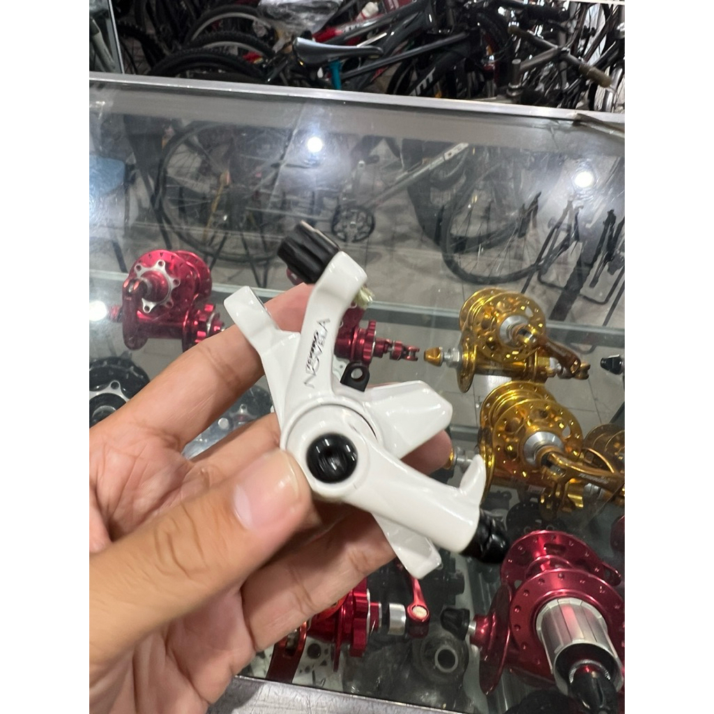 MTB BIKE CALIPER เบรค DISCBRAKE CALIPER PIG HEAD DISC TEKTRO NOVELA MECHANICAL WHITE CABLE