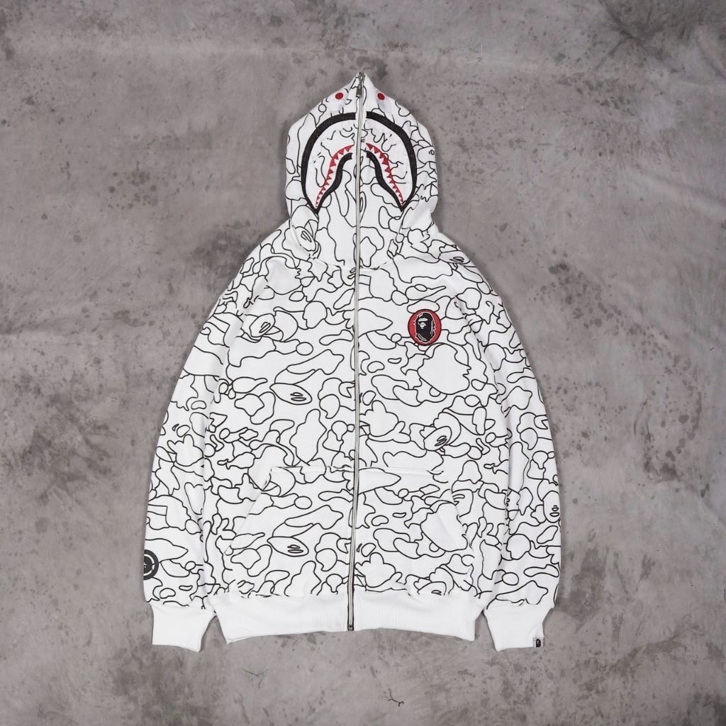 ANNIVERSARY WHITE BAPE ZIPPER HOODIE