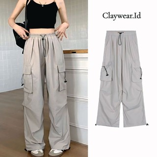 KIYA Kargo Pants | Celana Kargo Wanita Korean Style | Cargo Pant Wanita | Bahan Katun