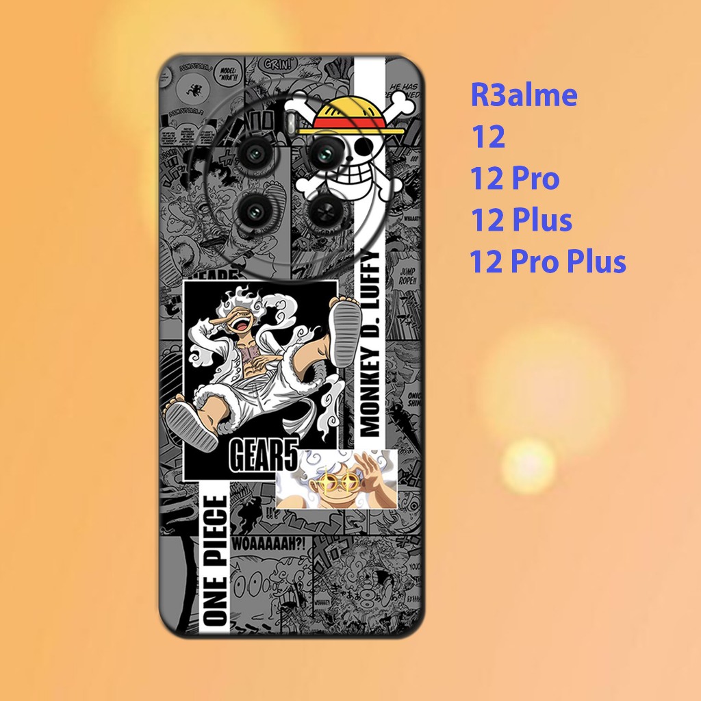 เคส realme 12, Realme 12 Pro, Realme 12 Plus, Realme 12 Pro Plus - ฐานซิลิโคน, สีดํายืดหยุ่น